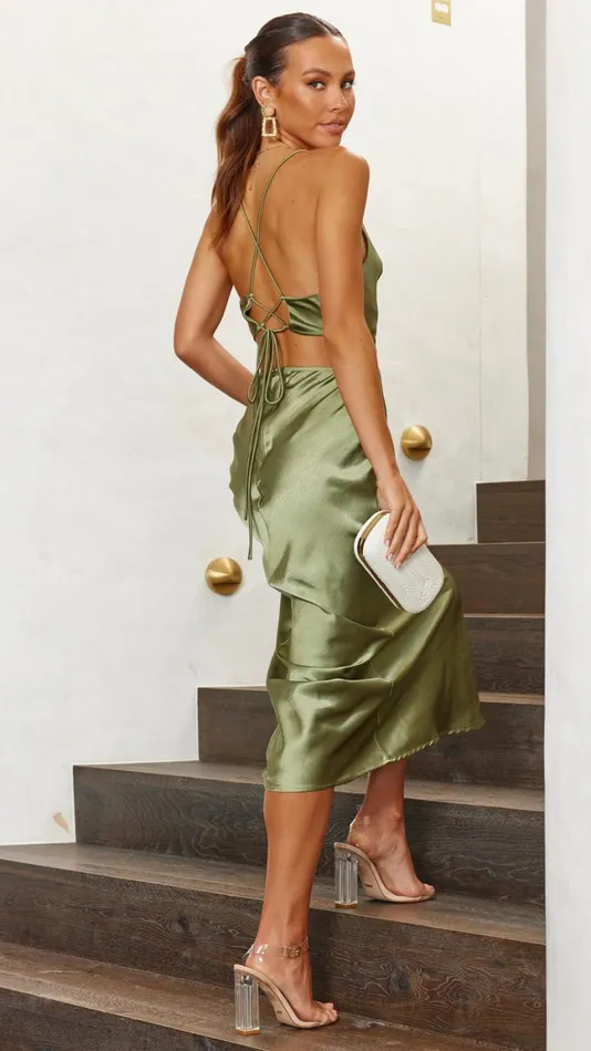 Billy J Dresses Women Sloan Midi Dress 8211 Olive
