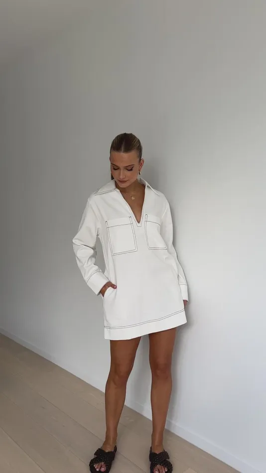Billy J Dresses Women Tara Long Sleeve Mini Dress 8211 White