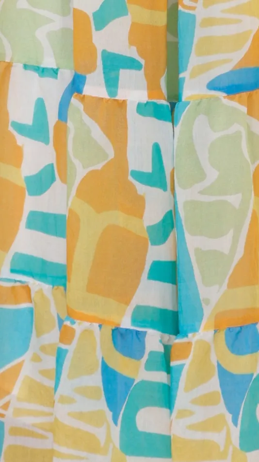 Billy J Dresses Women Yaritza Maxi Dress 8211 Blue Orange Print
