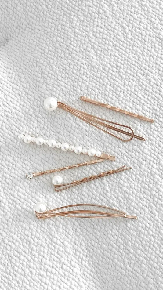 Billy J Hair Accessories Women Julia Hair Clip Set 8211 PearlGold