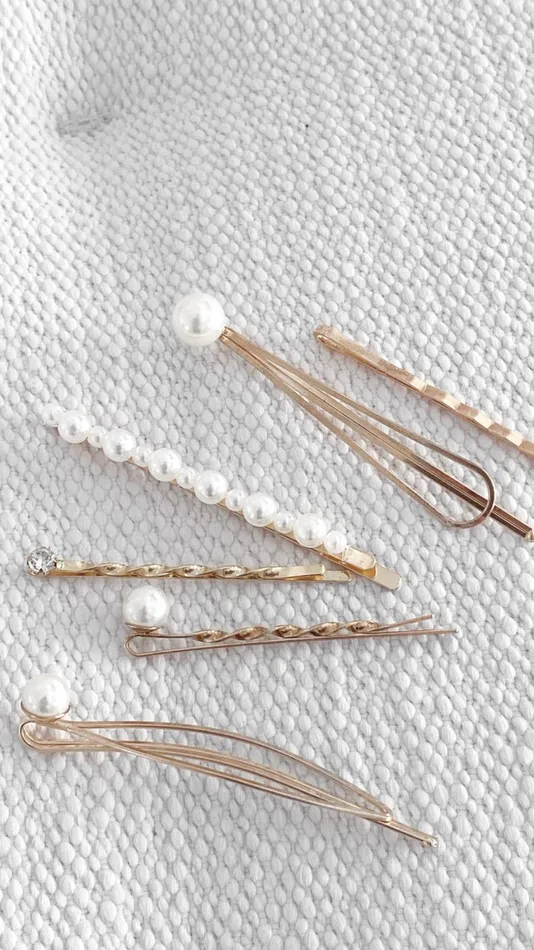 Billy J Hair Accessories Women Julia Hair Clip Set 8211 PearlGold