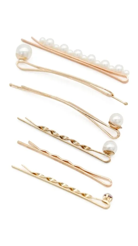 Billy J Hair Accessories Women Julia Hair Clip Set 8211 PearlGold