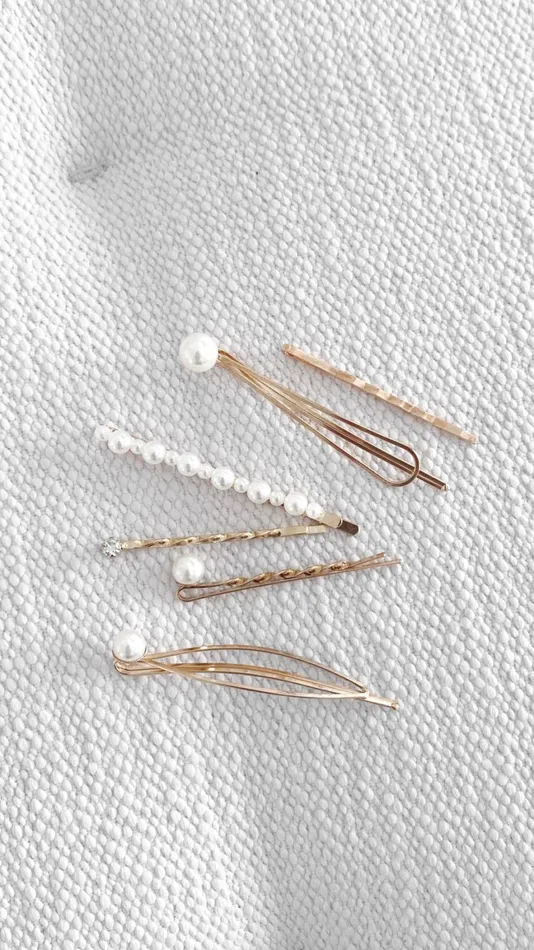Billy J Hair Accessories Women Julia Hair Clip Set 8211 PearlGold