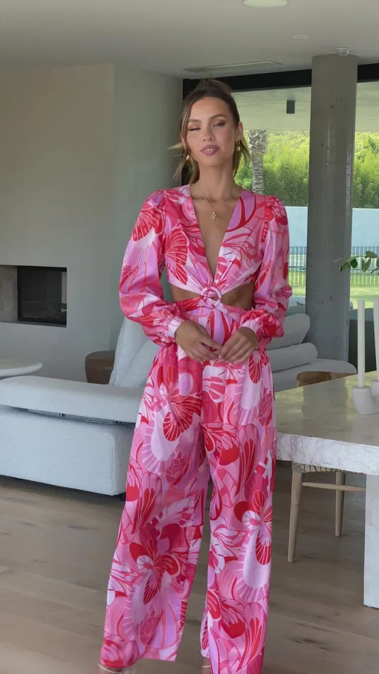 Billy J Jumpsuits Women Angela Jumpsuit 8211 Pink Floral