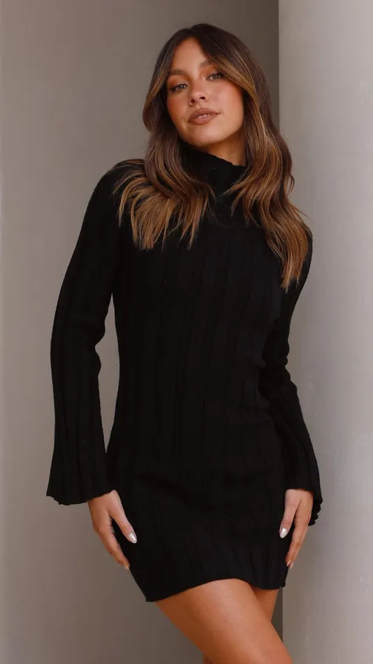 Billy J Knitwear Women Marlie Mini Dress 8211 Black