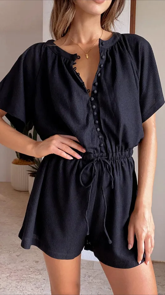 Billy J Rompers Women Santorini Playsuit 8211 Black