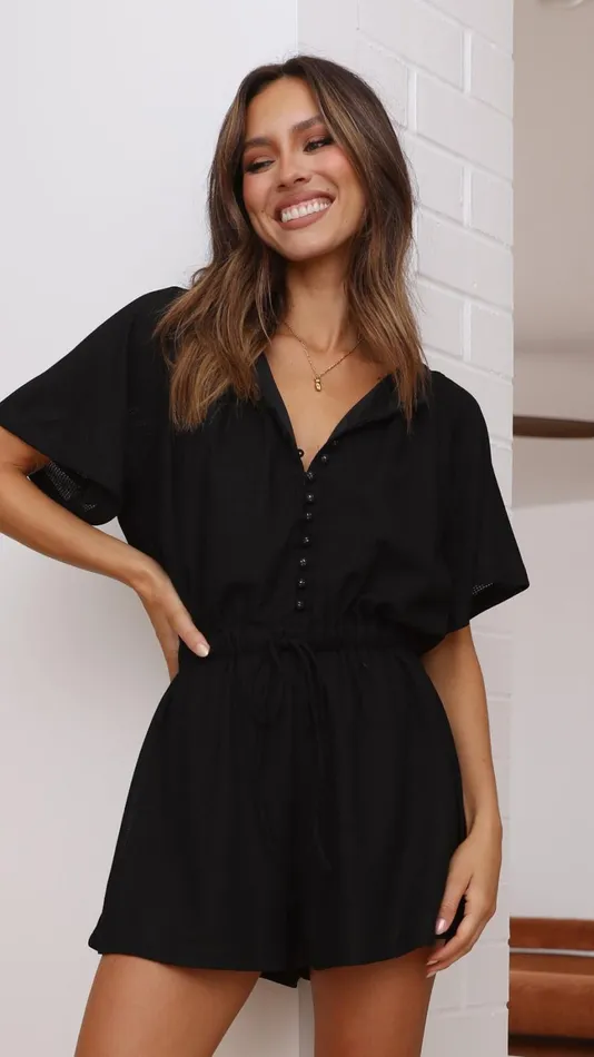 Billy J Rompers Women Santorini Playsuit 8211 Black