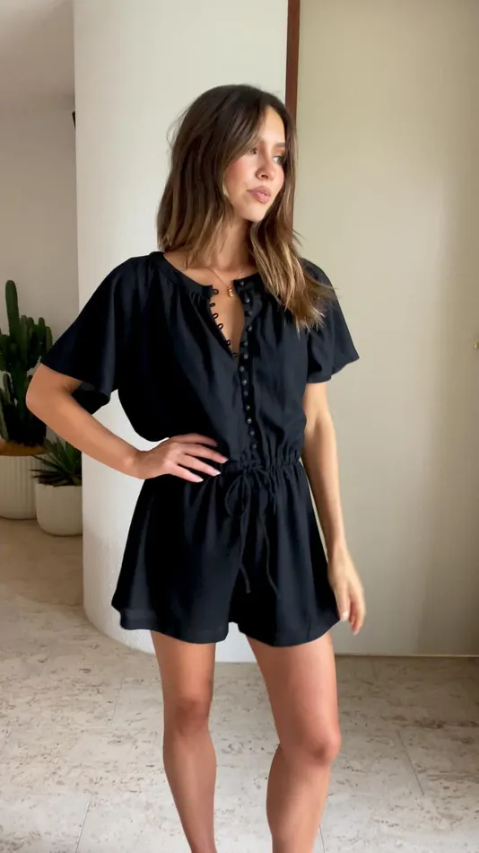 Billy J Rompers Women Santorini Playsuit 8211 Black