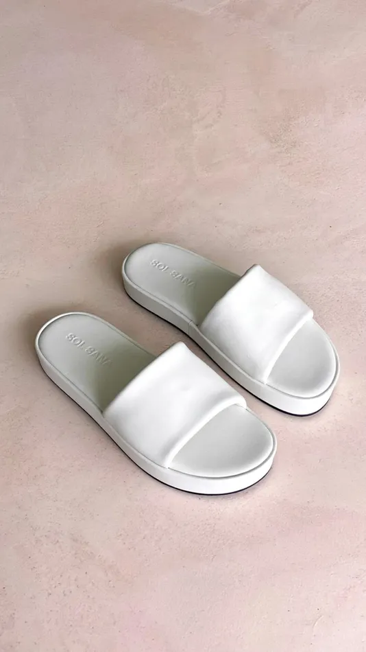 Billy J Sandals and Slides Women Sol Sana Kikah Flatform 8211 White