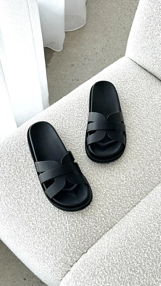 Billy J Sandals and Slides Women Tamy Slides 8211 Black