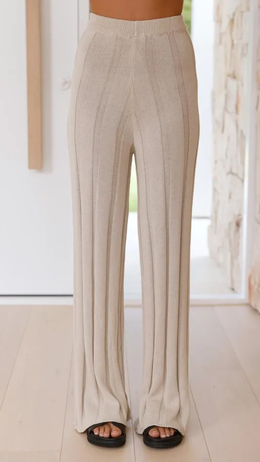 Billy J Sets Women Bayu Knit Pants 8211 Cream