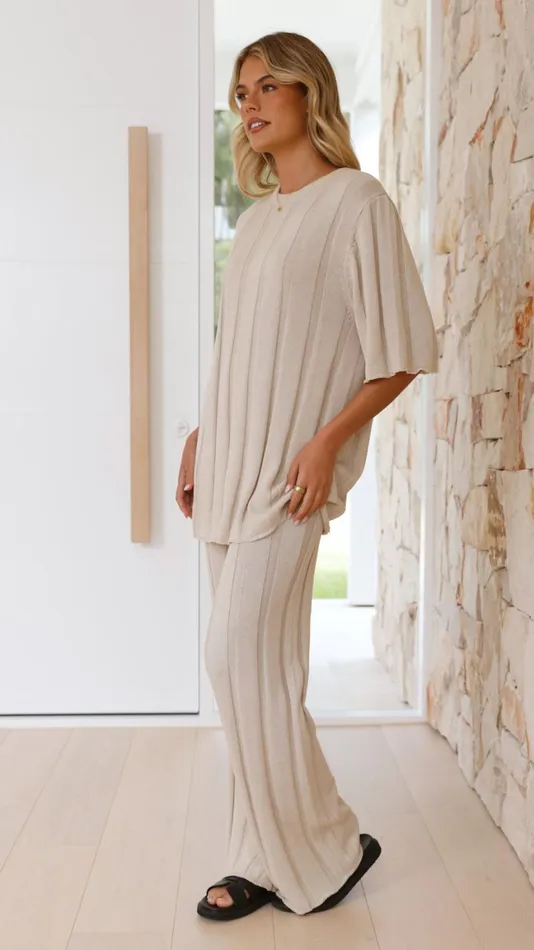 Billy J Sets Women Bayu Knit Pants 8211 Cream