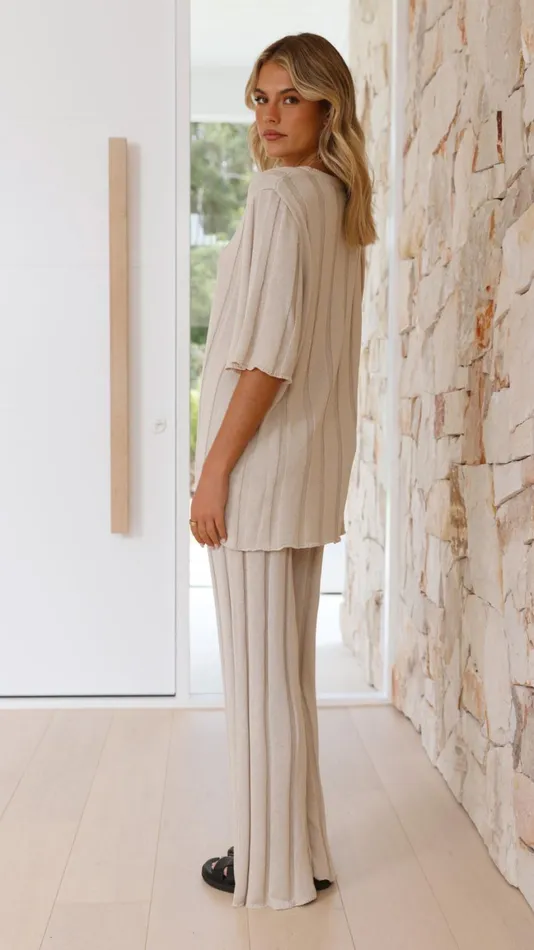 Billy J Sets Women Bayu Knit Pants 8211 Cream