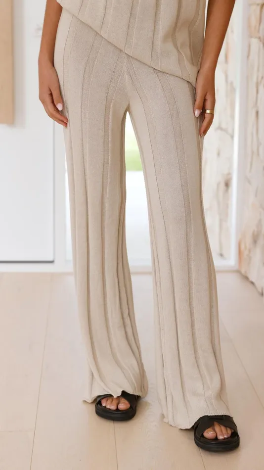 Billy J Sets Women Bayu Knit Pants 8211 Cream
