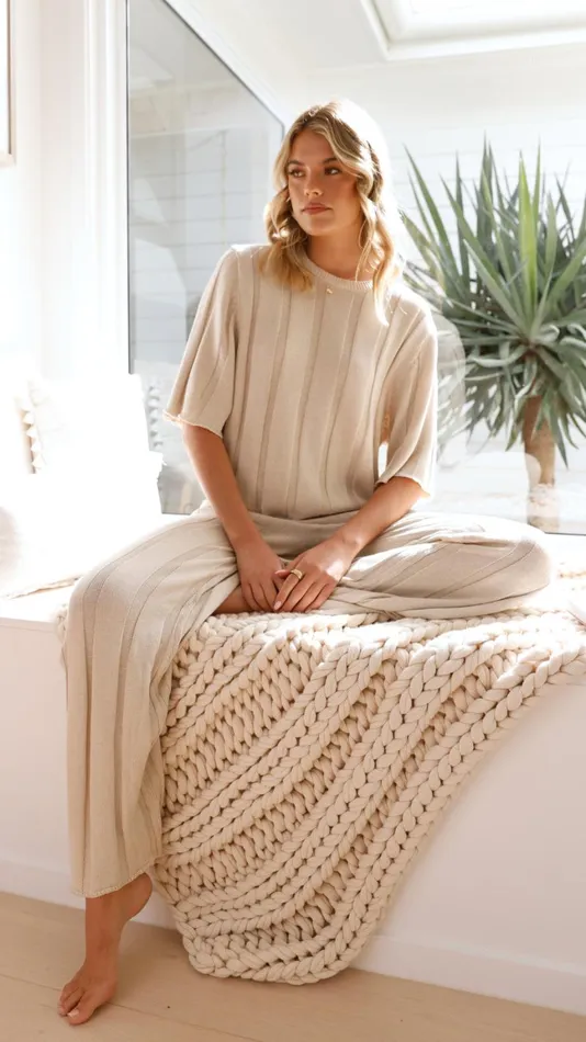 Billy J Sets Women Bayu Knit Pants 8211 Cream
