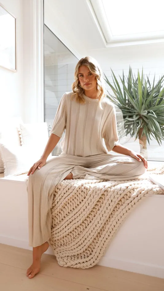 Billy J Sets Women Bayu Knit Pants 8211 Cream