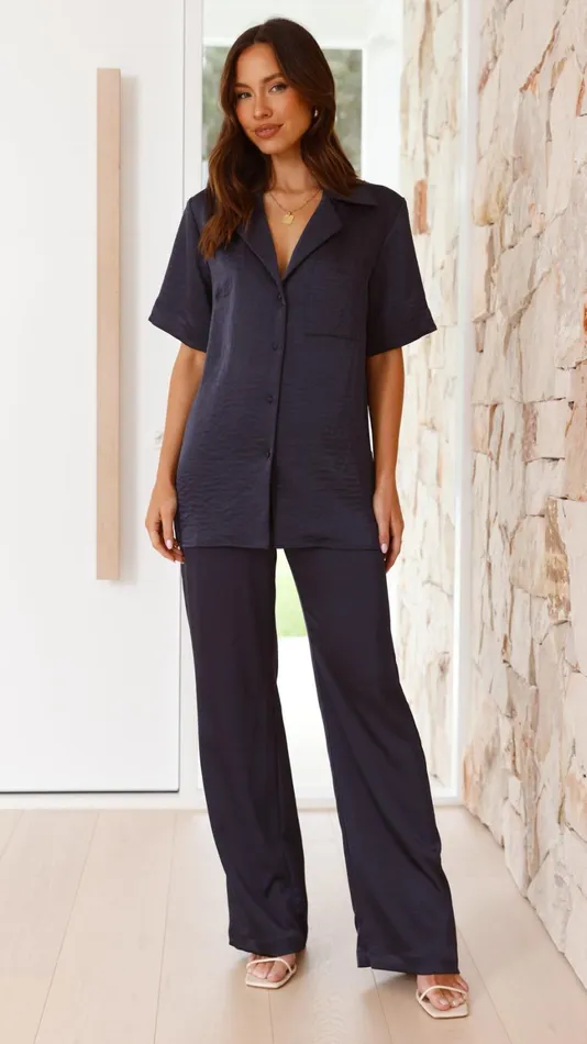 Billy J Sets Women Courtney Pants 8211 Navy