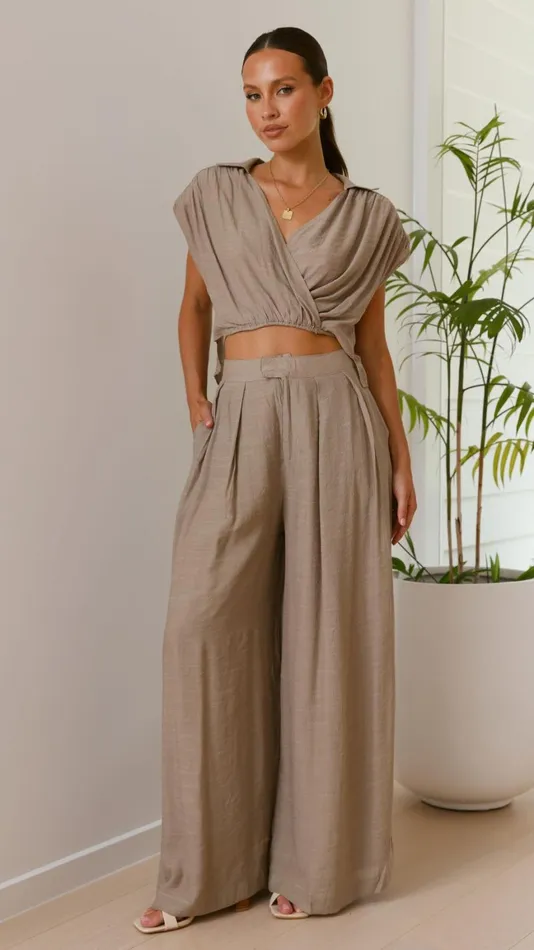 Billy J Sets Women Haku Pants 8211 Sandstone