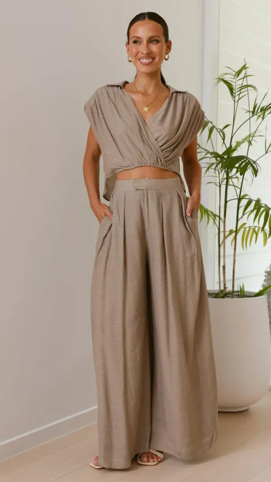 Billy J Sets Women Haku Pants 8211 Sandstone