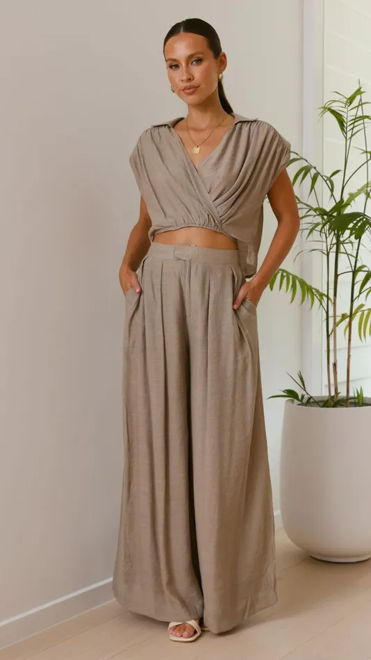 Billy J Sets Women Haku Pants 8211 Sandstone