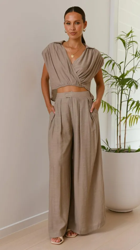 Billy J Sets Women Haku Pants 8211 Sandstone