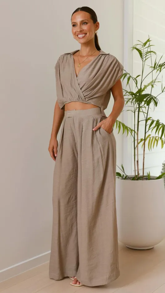Billy J Sets Women Haku Pants 8211 Sandstone