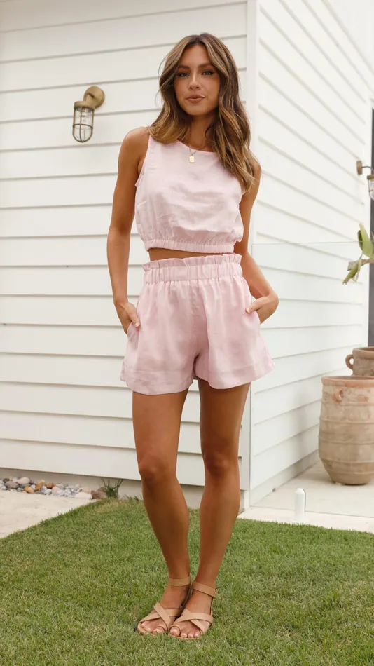 Billy J Sets Women Leila Shorts 8211 Soft Pink