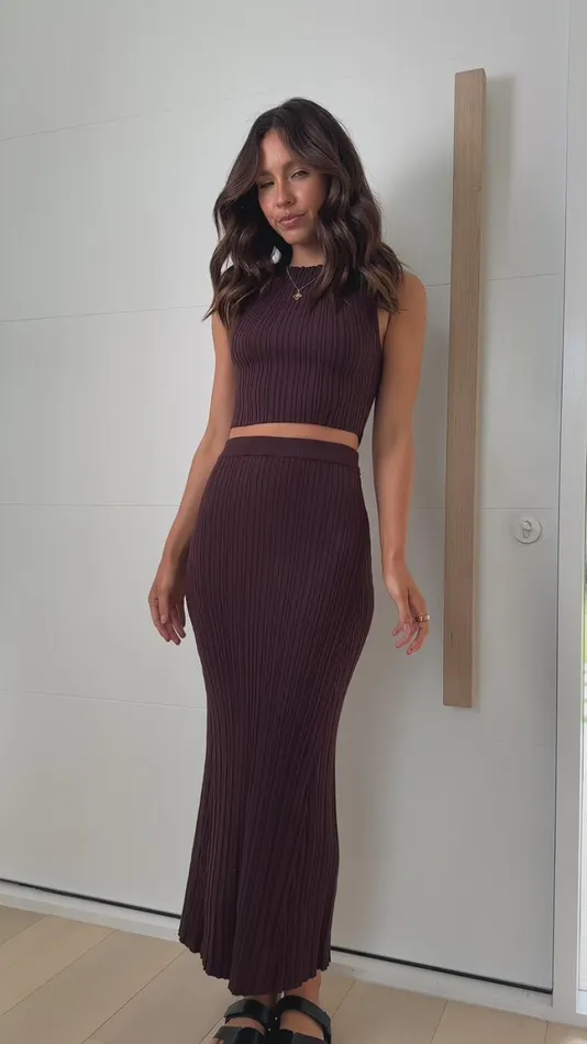 Billy J Sets Women Senya Maxi Skirt 8211 Dark Chocolate