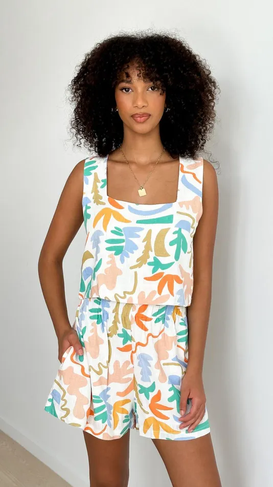 Billy J Sets Women Siani Shorts 8211 Tierra Print