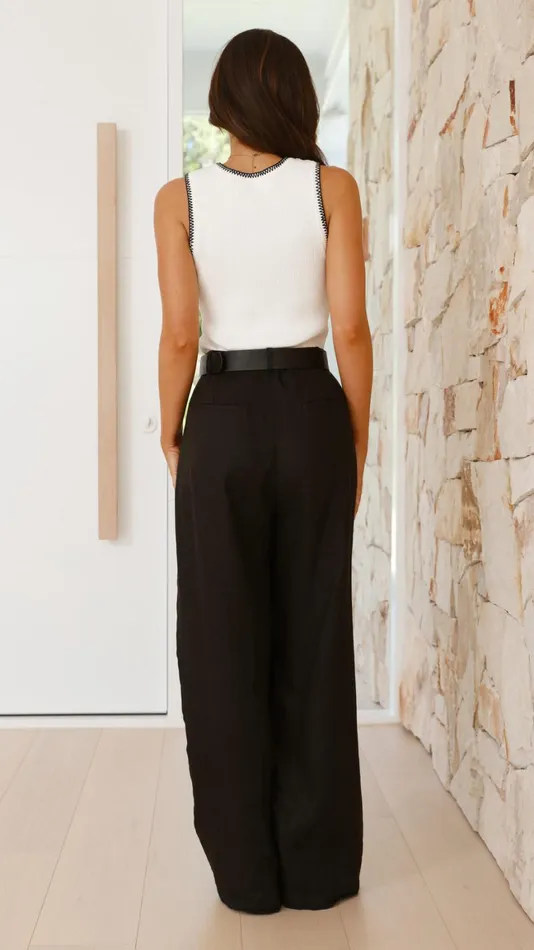 Billy J Tops Women Kabira Contrast Top 8211 White Black
