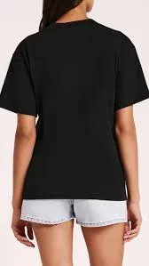 Billy J Tops Women Organic Boyfriend Tee 8211 Black