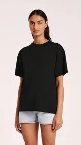 Billy J Tops Women Organic Boyfriend Tee 8211 Black