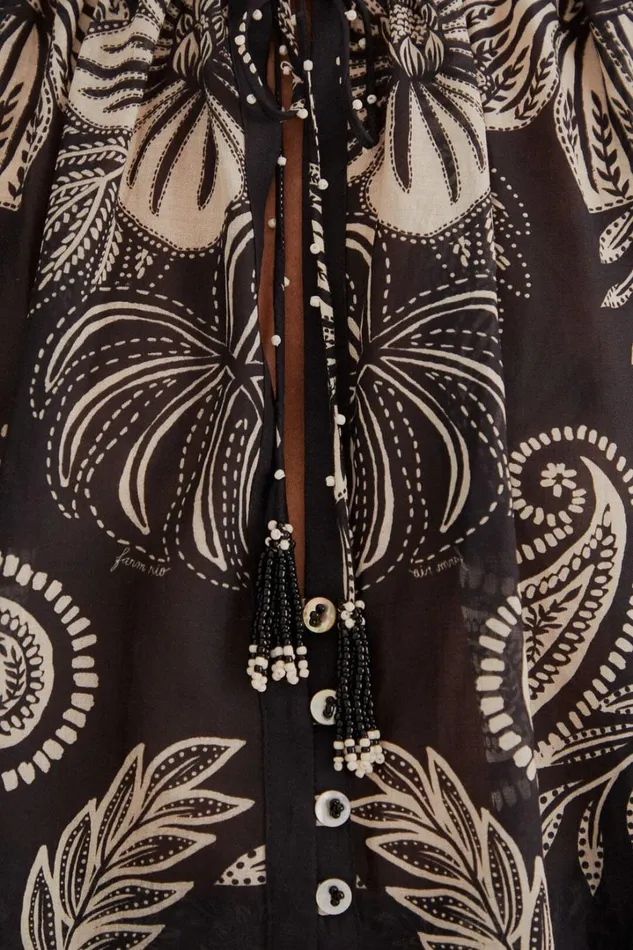 Black Paisley Bloom Blouse Women FARM Rio Blouses