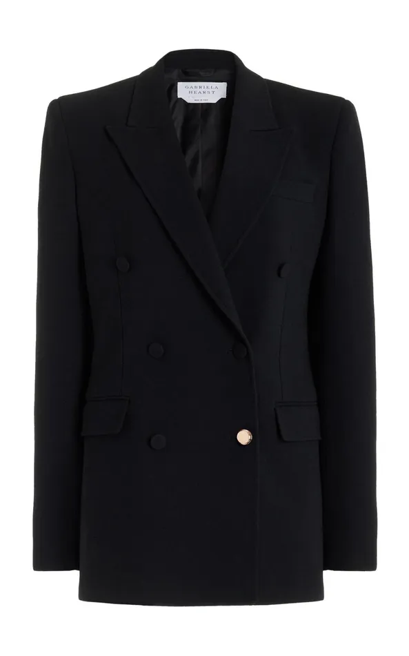 Blazers and Vests Women Gabriela Hearst Gavin Blazer In Black Virgin Wool Crepe