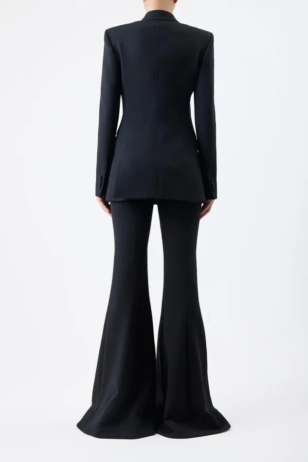 Blazers and Vests Women Gabriela Hearst Gavin Blazer In Black Virgin Wool Crepe