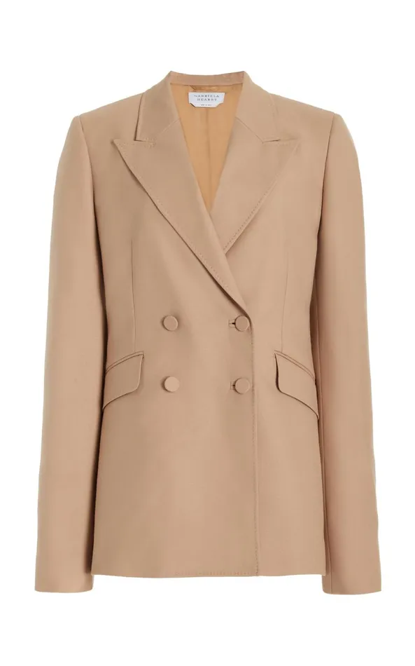 Blazers and Vests Women Gabriela Hearst Stephanie Blazer In Camel Virgin Wool Twill