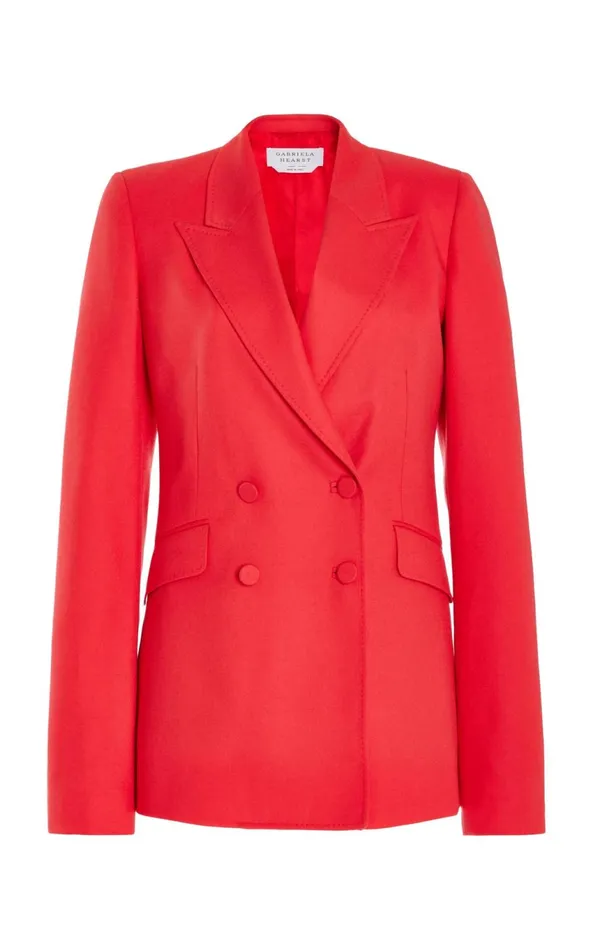 Blazers and Vests Women Gabriela Hearst Stephanie Blazer In Red Topaz Superfine Wool