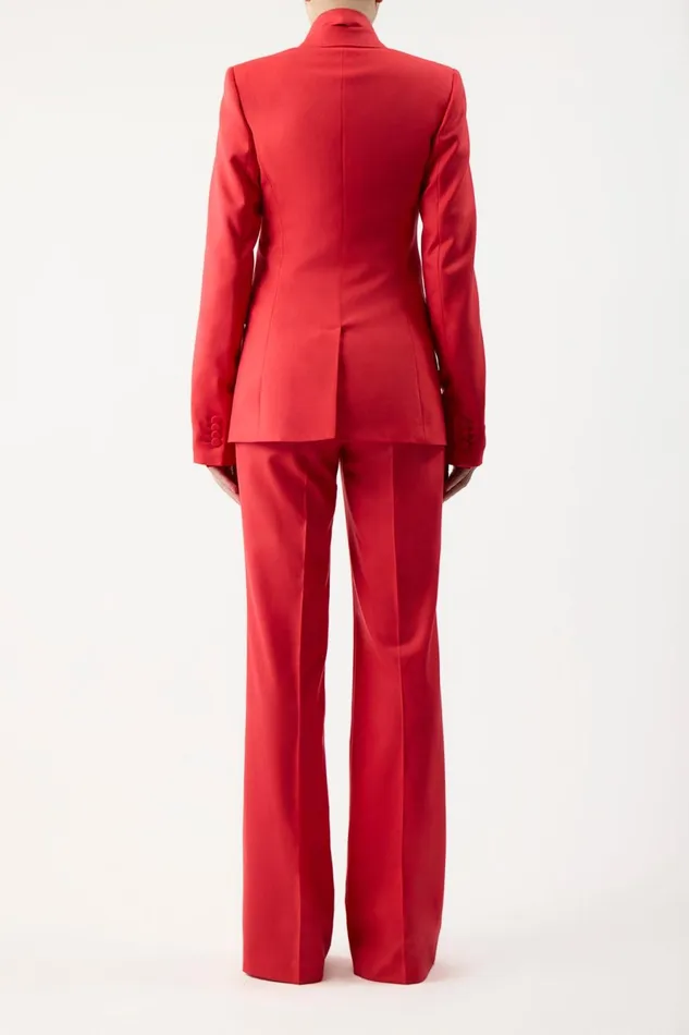 Blazers and Vests Women Gabriela Hearst Stephanie Blazer In Red Topaz Superfine Wool