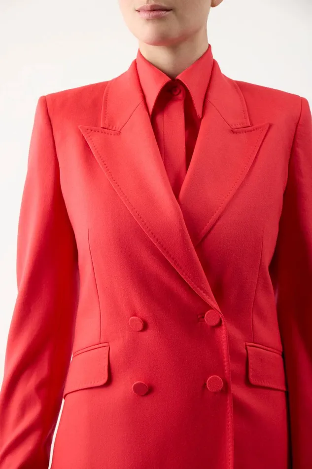 Blazers and Vests Women Gabriela Hearst Stephanie Blazer In Red Topaz Superfine Wool
