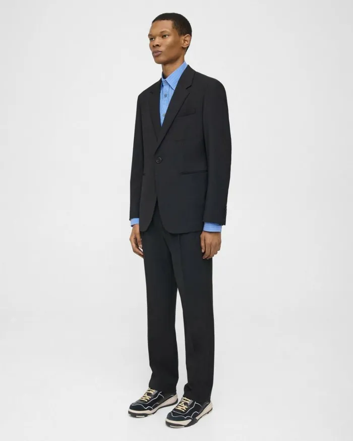 Blazers Jackets Men Theory Blazer In Wool Gabardine Black Blazers Jackets Men Theory Blazer In Wool Gabardine Black