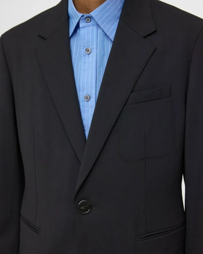 Blazers Jackets Men Theory Blazer In Wool Gabardine Black Blazers Jackets Men Theory Blazer In Wool Gabardine Black