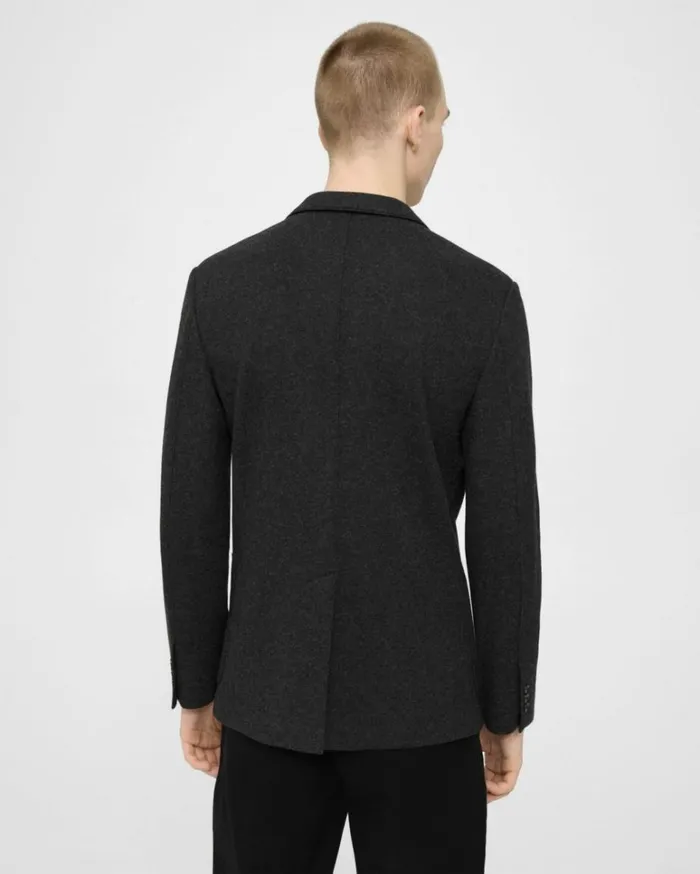 Blazers Jackets Men Theory Clinton Blazer In Double Wool Jersey Pestle MelCharcoal Blazers Jackets Men Theory Clinton Blazer In Double Wool Jersey Pestle MelCharcoal