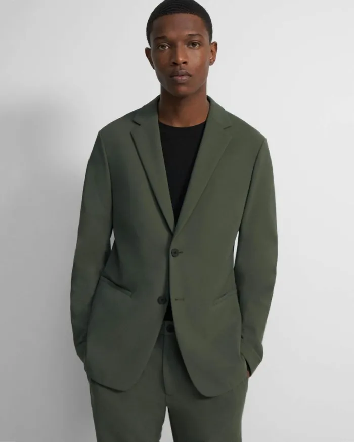 Blazers Jackets Men Theory Clinton Blazer In Precision Ponte Branch Green