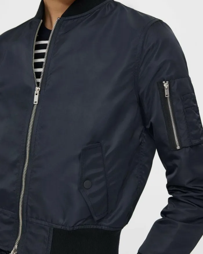 Blazers Jackets Women Theory Classic Bomber Jacket In Recycled Nylon Nocturne Navy Blazers Jackets Women Theory Classic Bomber Jacket In Recycled Nylon Nocturne Navy