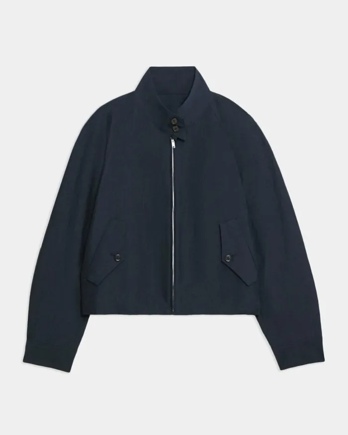 Blazers Jackets Women Theory Reversible Harrington Jacket In CottonBlend Midnight Blazers Jackets Women Theory Reversible Harrington Jacket In CottonBlend Midnight
