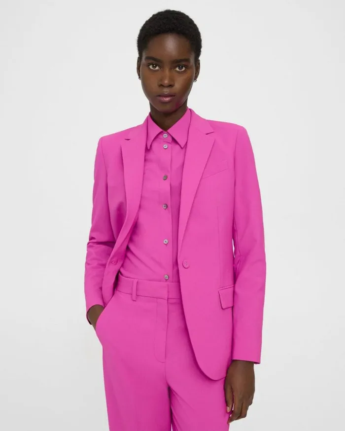 Blazers Jackets Women Theory Staple Blazer In Good Wool Carnation