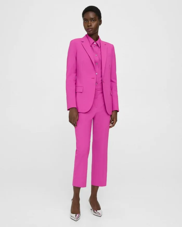 Blazers Jackets Women Theory Staple Blazer In Good Wool Carnation Blazers Jackets Women Theory Staple Blazer In Good Wool Carnation