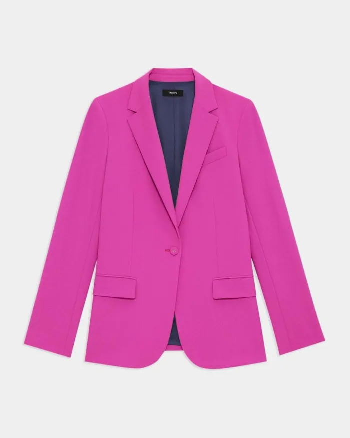 Blazers Jackets Women Theory Staple Blazer In Good Wool Carnation Blazers Jackets Women Theory Staple Blazer In Good Wool Carnation