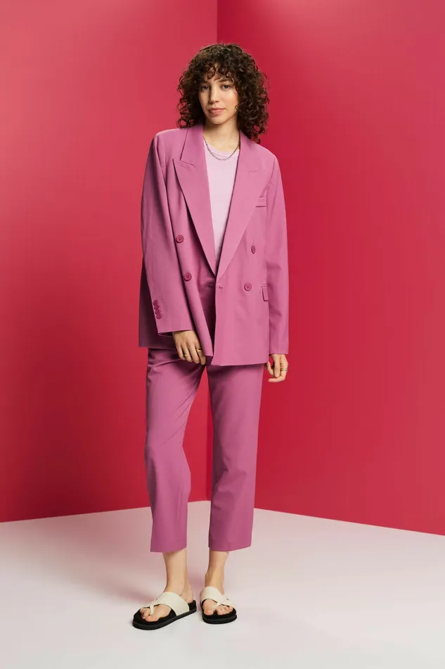 Blazers Women Esprit DoubleBreasted Blazer Violet