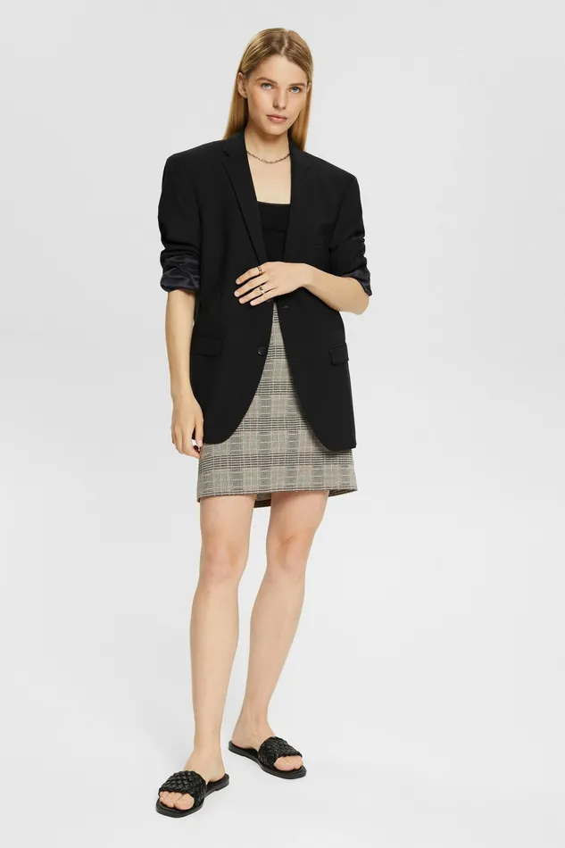 Blazers Women Esprit Plaid Mini Skirt Ice